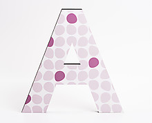 wood letter A with dots texture 