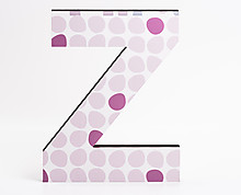 wood letter Z with dots texture