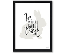 white rabbit - print with frame