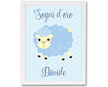 blue sheep - print with frame