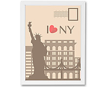 new york postcard - print with frame