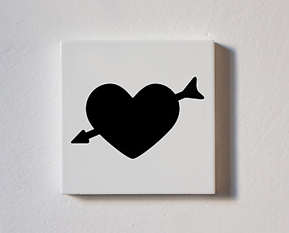 cuore con freccia - tessera decorativa in legno