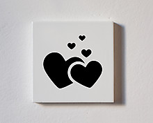 spread of hearts - decorative wood tile